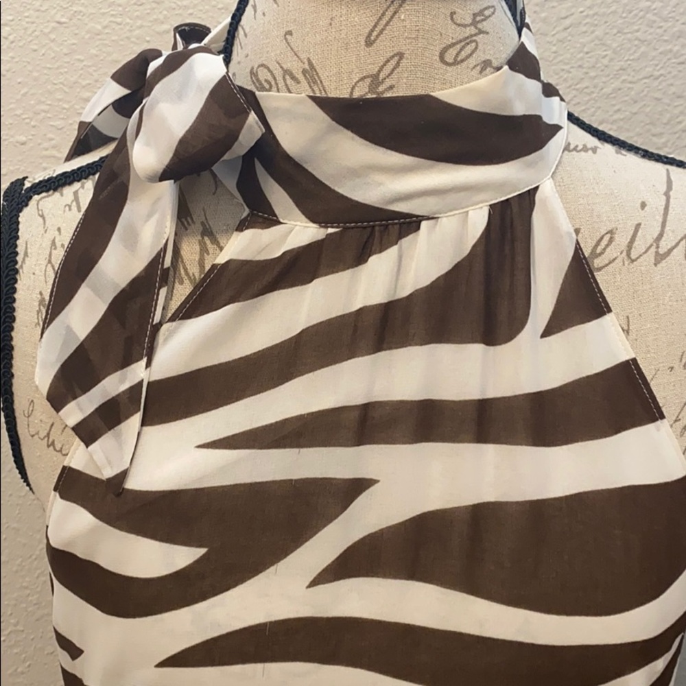 Brown Zebra Pattern Blouse 👚